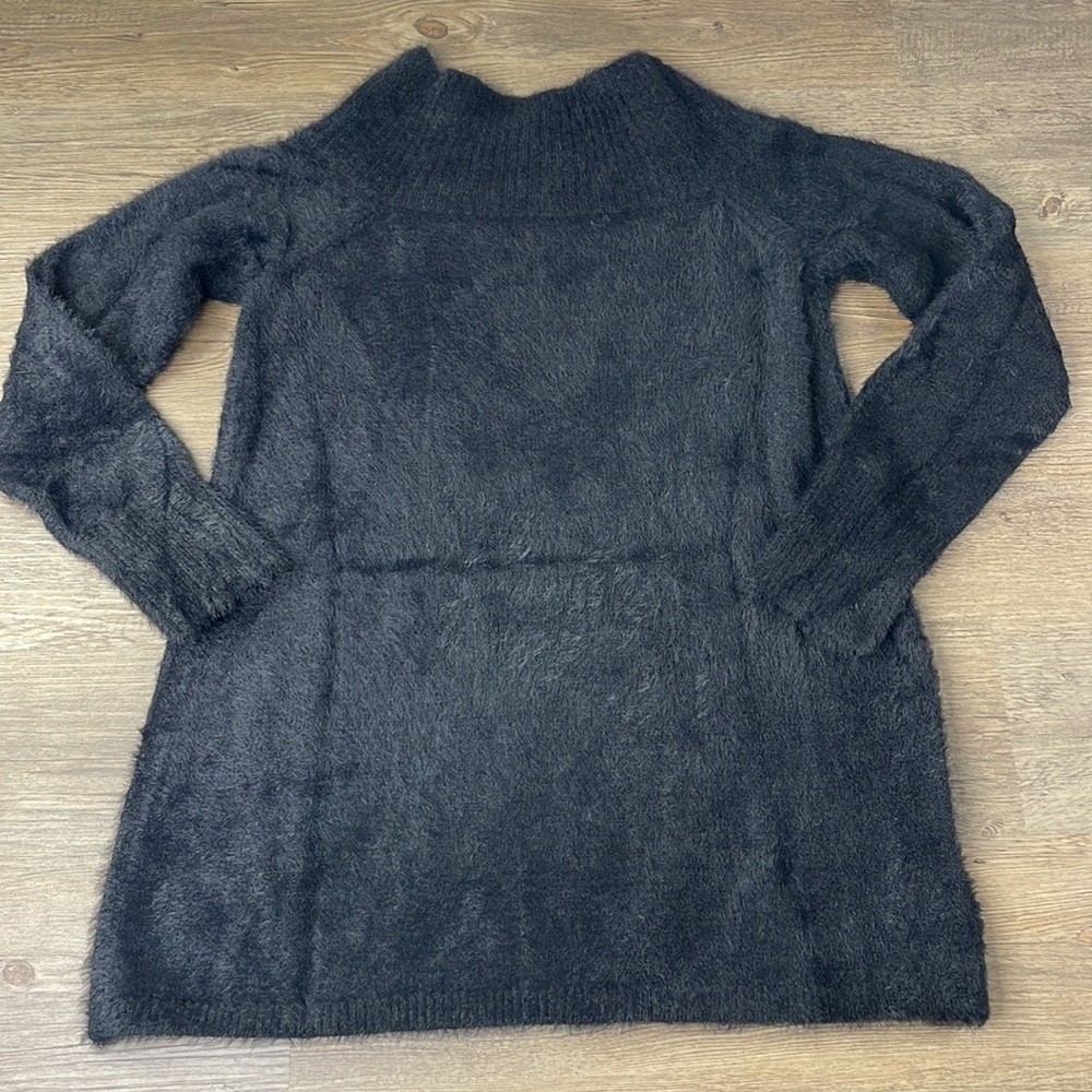 Loft Fuzzy Black Long Sleeve Sweater, size small - Picture 8 of 10